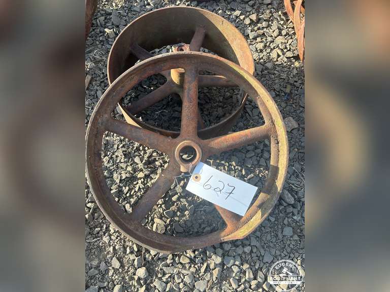 Lot of 2 Antique Steel Wheels