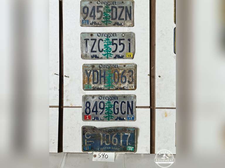Lot of 5 Old Oregon License Plates
