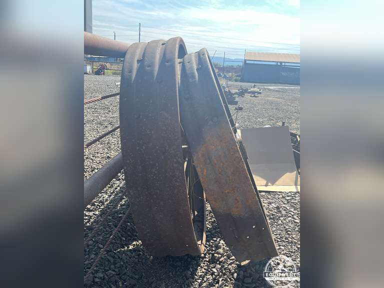 2 Large Antique Steel Wheels