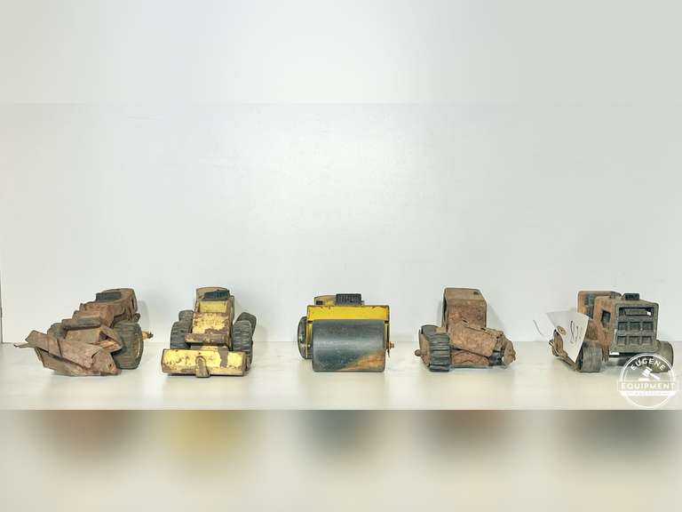 2 Tonka Bulldozers, 2 Tonka Loaders & Tonka 1960's Rare Steam Roller