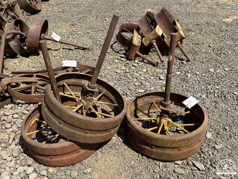 3 Antique Steel Wheels