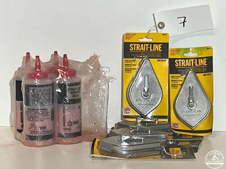 Lot of 5 New Chalk Lines & 3 Bottles of Chalk