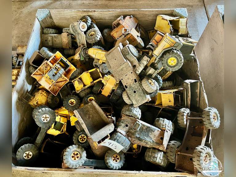 Wood Tote of Vintage Tonka Parts (Approx. 70 Pieces)