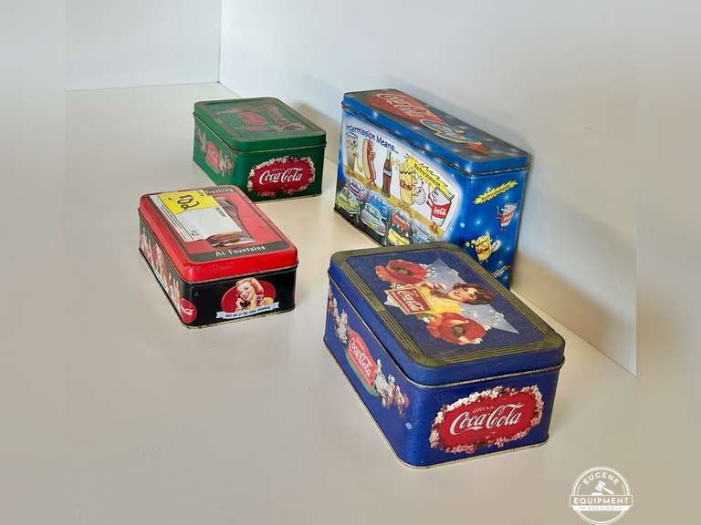 Lot of 4 Collectible Coke A Cola Tins