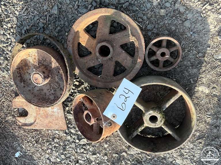 Lot of 6 Antique Steel Wheels
