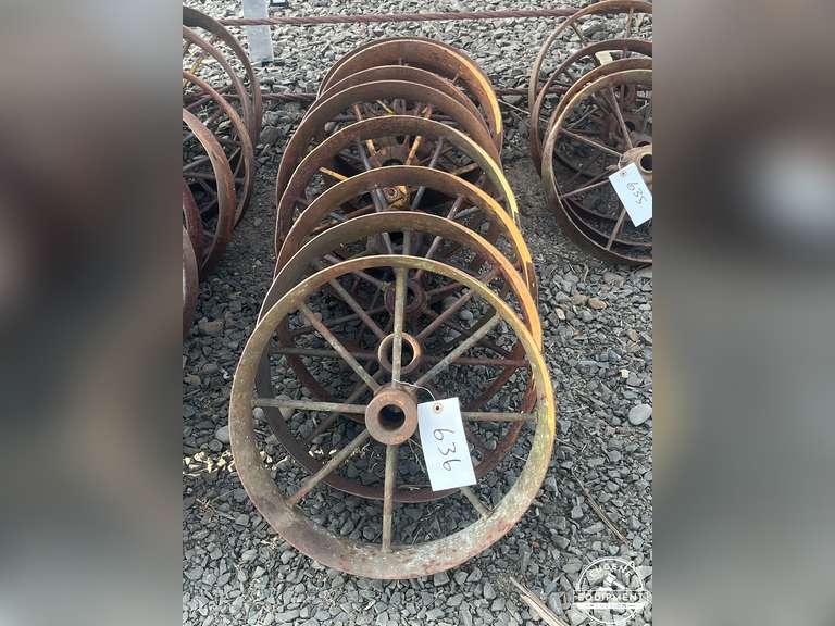 Lot of 8 Antique Steel Wheels