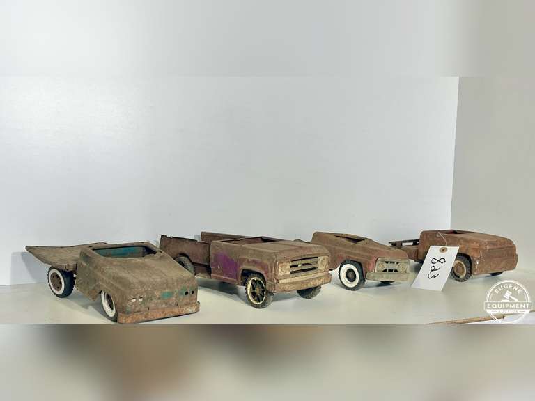 3 Vintage Strutco or Nylint Trucks & 1 Tonka