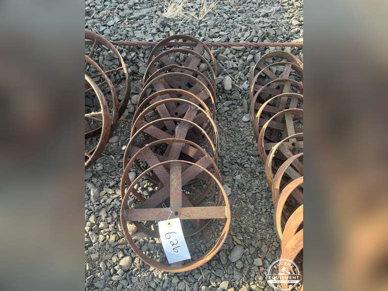 Lot of 9 Antique Steel Wheels