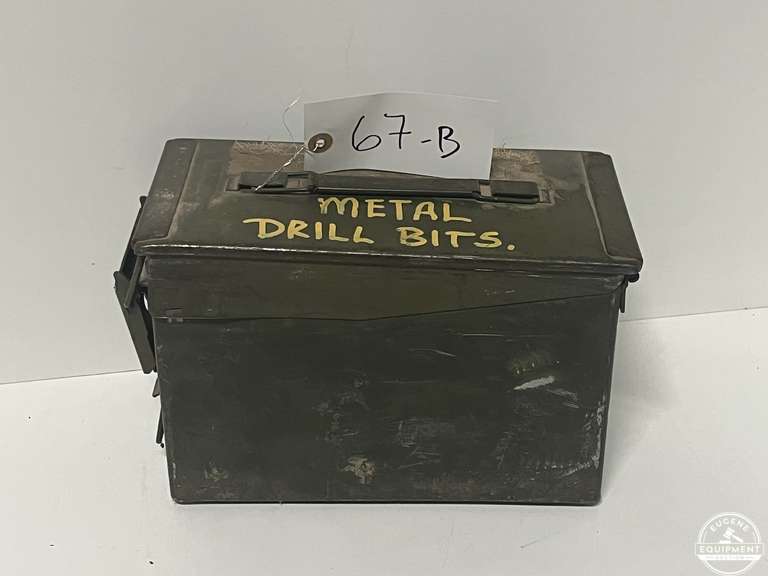 Military Ammo Can & Assorted Drill Bits