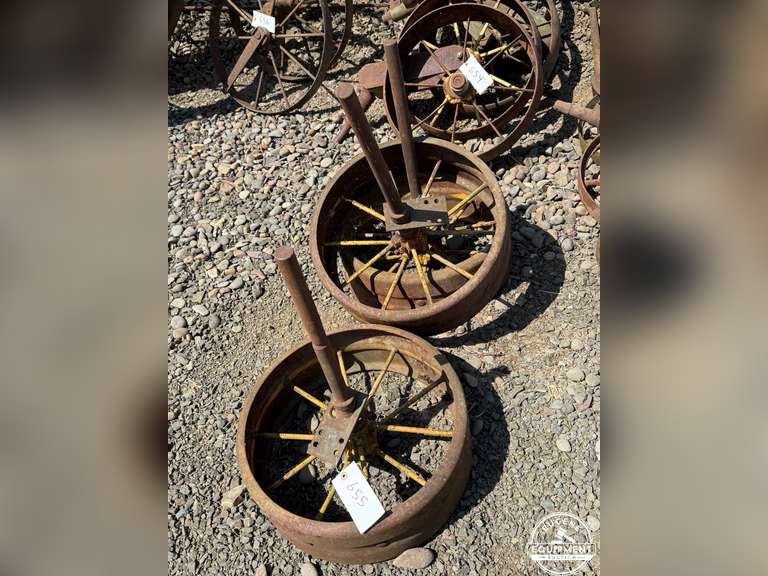 3 Antique Steel Wheels