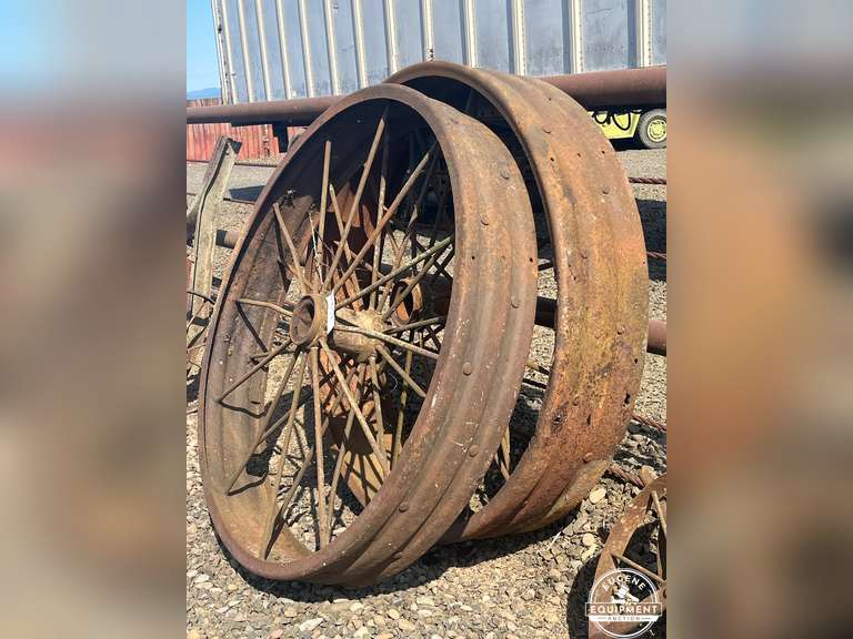 2 Large Antique Steel Wheels