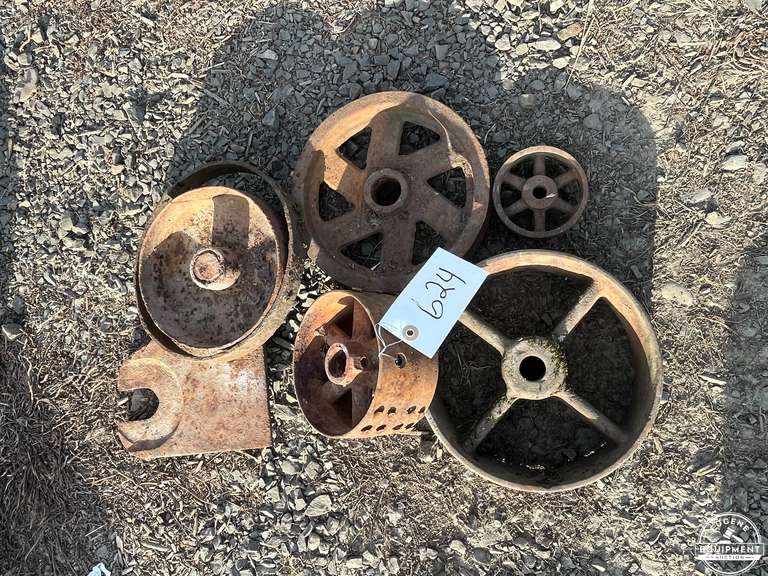 Lot of 6 Antique Steel Wheels
