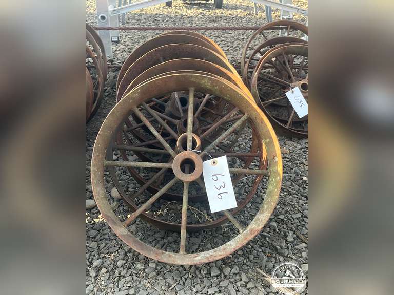 Lot of 8 Antique Steel Wheels