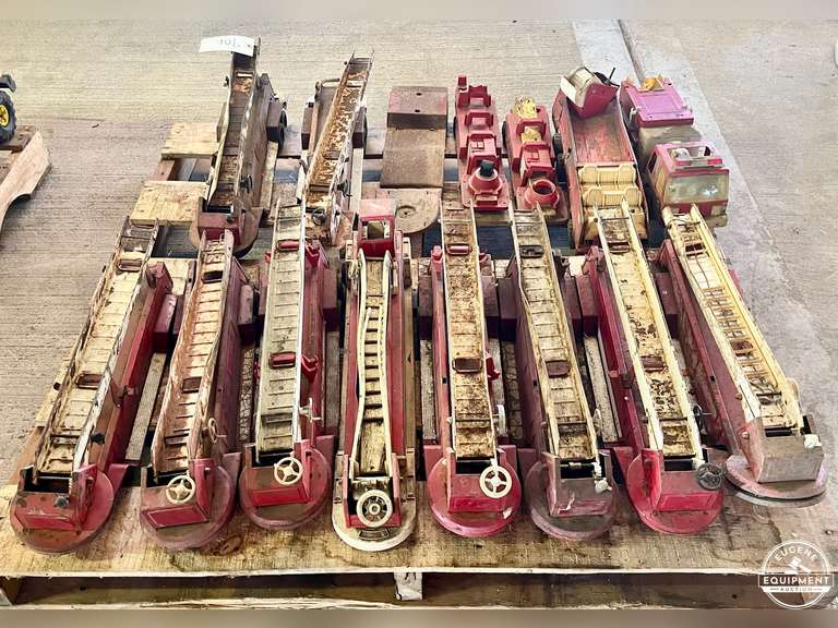 Lot of 15 Tonka & Nylint Fire Trucks & Ladder Trucks