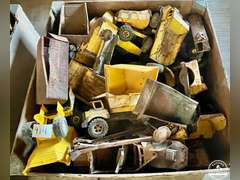 Wood Tote of Vintage Tonka Parts (Approx. 70 Pieces