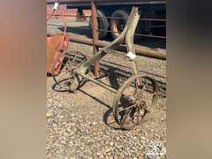 Antique Axle w/ Steel Wheels & Part of Trailer Frame
