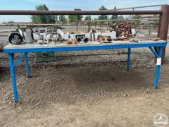 4'x8' Metal Shop Table (Without Contents)