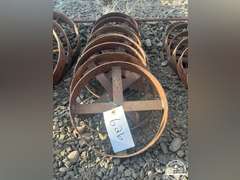 Lot of 9 Antique Steel Wheels