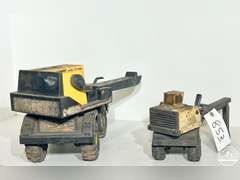 1980's Tonka Turbo Diesel XMB-995 Clam Bucket Loader Crane Truck & Remco Crane Bucket Truck