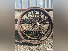 2 Large Antique Steel Wheels