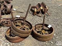 3 Antique Steel Wheels