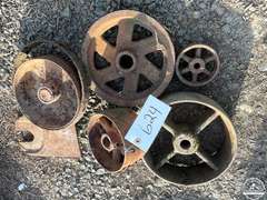 Lot of 6 Antique Steel Wheels