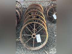 Lot of 8 Antique Steel Wheels