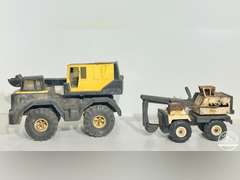 1980's Tonka Turbo Diesel XMB-995 Clam Bucket Loader Crane Truck & Remco Crane Bucket Truck