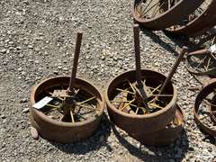 3 Antique Steel Wheels