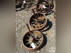 3 Antique Steel Wheels