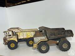 Tonka 25th Anniversary Silver Edition Dump Truck & Mighty Tonka Dump Truck