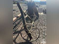 Antique Axle w/ Steel Wheels & Part of Trailer Frame