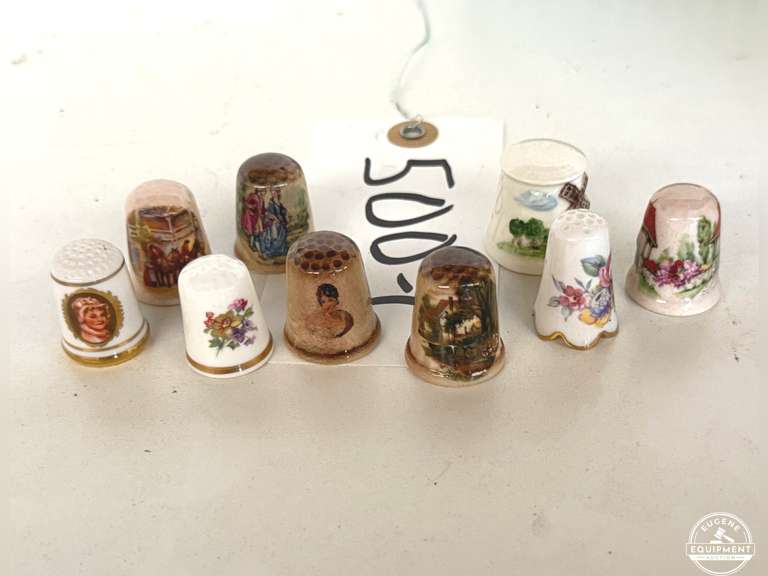 Lot of 9 Ceramic Thimbles
