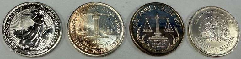 (4) 1oz .999 Fine Silver Rounds, 4 times the money