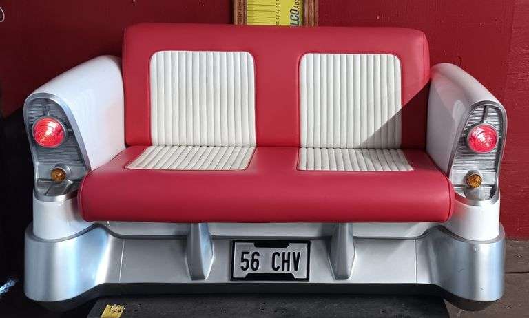 1956 Chevy Rear Fenders & Trunk Couch w/ Working Tail Lights, Excellent Condition (64"Lx36"Wx35"H)   ***A Mandatory Item For Your Man Cave!