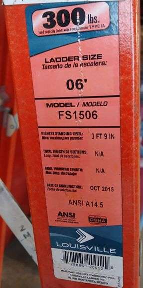 (2) Louisville 6ft Stepladders, Model FS1506, 300lb Load Capacity, 2 times the money