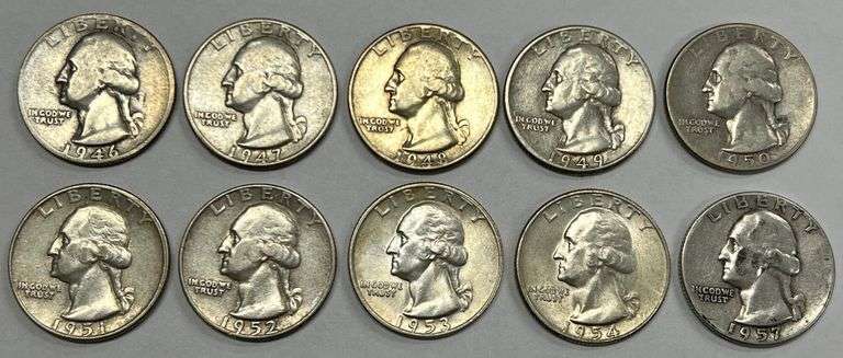 (10) Washington Quarters, 10 times the money