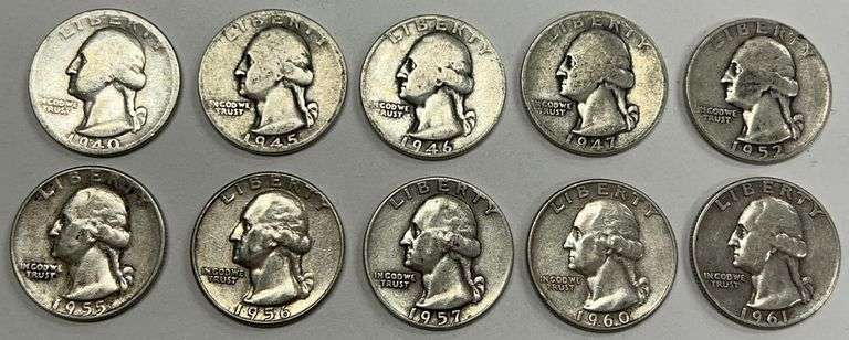 (10) Washington Quarters, 10 times the money