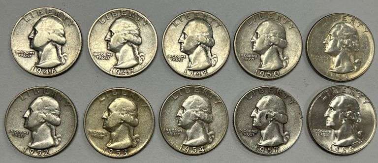 (10) Washington Quarters, 10 times the money
