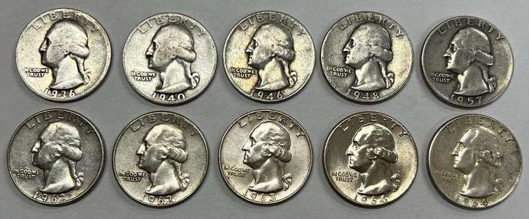 (10) Washington Quarters, 10 times the money