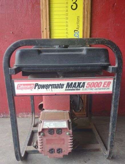 Coleman Powermate MAXA Extended Run 5000 ER Electric Generator, Has Compression