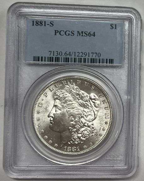 1881-S Morgan Silver Dollar, PCGS MS64