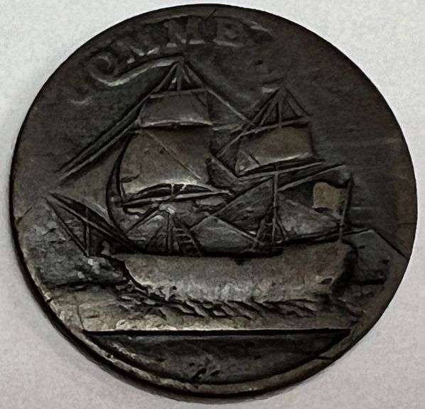 1781 North American Colonial Token-Sitting Hibernia & Ship Commerce