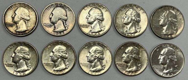(10) Washington Quarters, 10 times the money