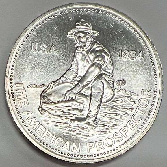 1984 US American Prospector .999 Fine Silver Coin