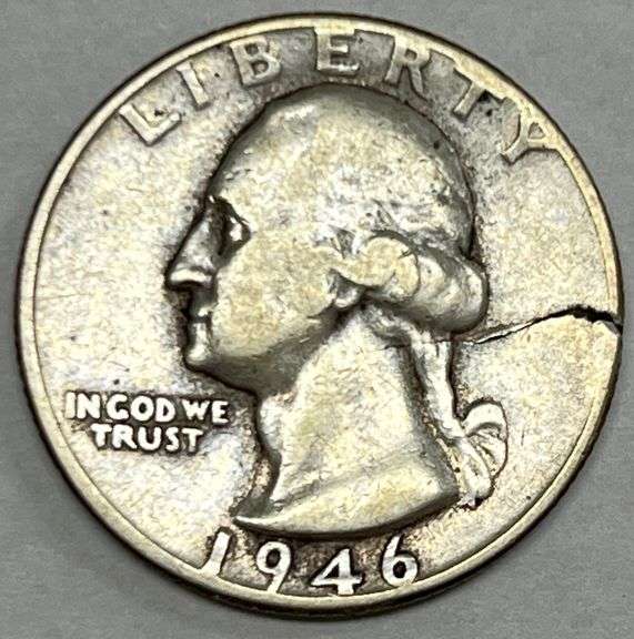 1946-P Cracked Planchet Quarter Dollar