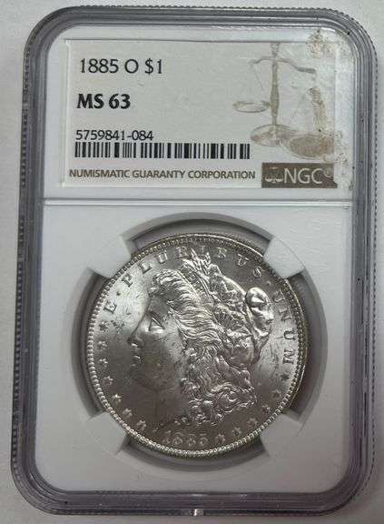 1885-O Morgan Silver Dollar, NGC MS63