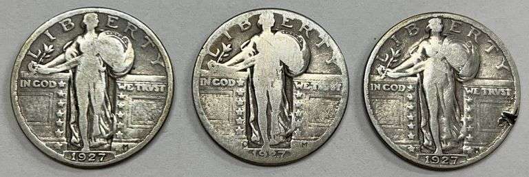 (3) Standing Liberty Quarters, 3 times the money