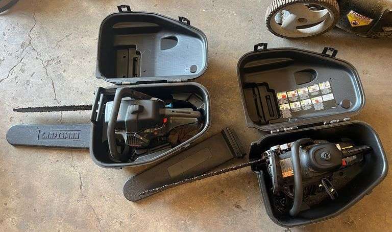 (2) Craftsman 20" Gas Powered Chainsaws w/ Cases, Both Do Work, 2 times the money