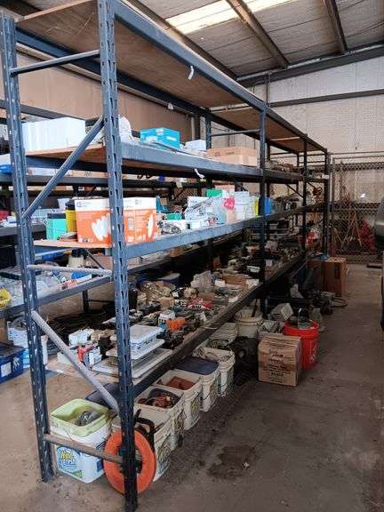 (3) 8ft Section Shelving Units, 24' Total , 95"H x 2ft D, Contents NOT Included